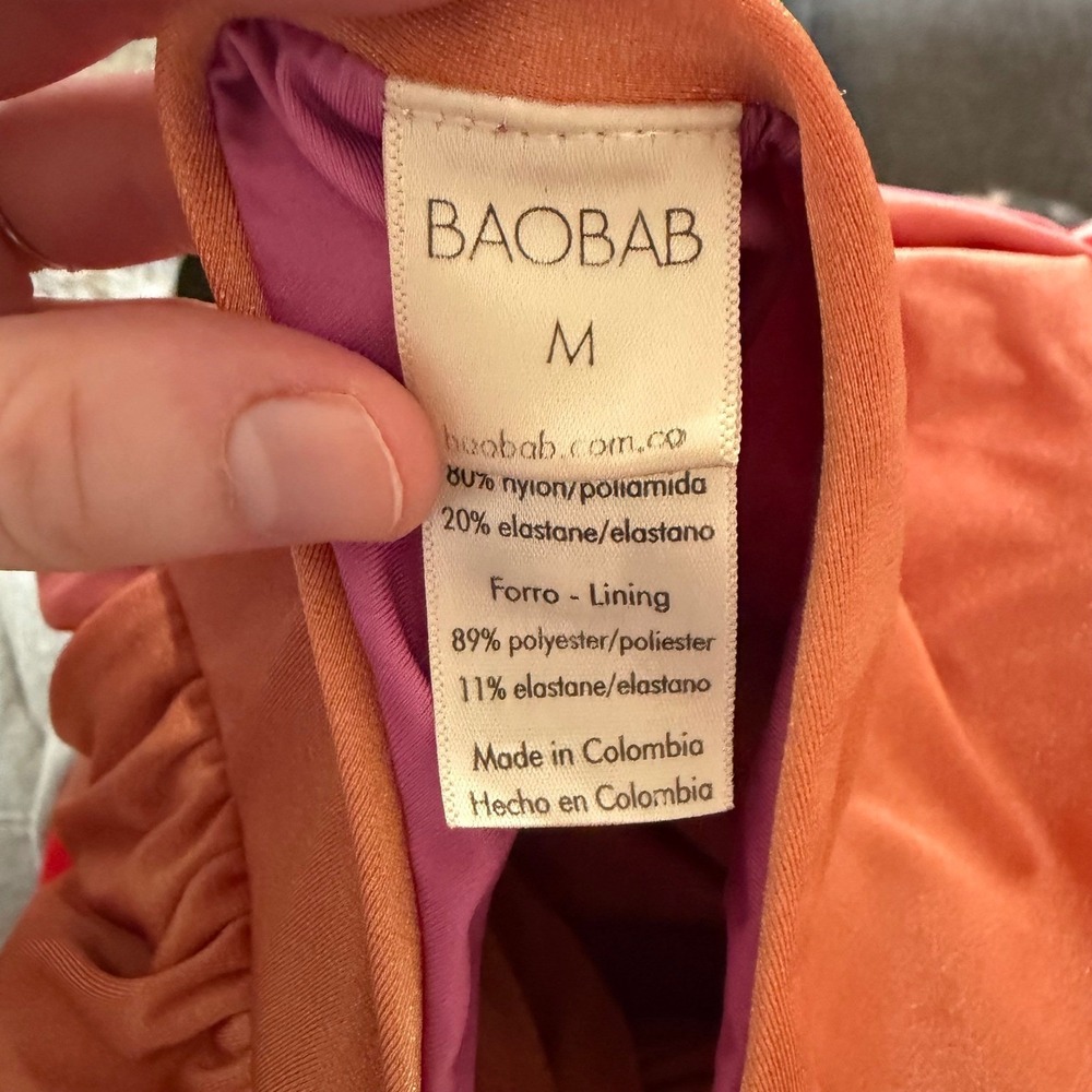 Baobab Vera Ombre Strapless Ruched Maxi Dress Pink Purple Sz Medium Beach Resort - Picture 7 of 8